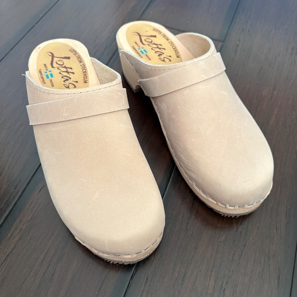 Lotta From Stockholm Low Slip-on Clogs - Size 37 Oatmeal Nubuck - Picture 2 of 7
